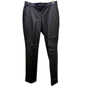 Lafayette 148 New York Black Lambskin Slim-Leg Trousers Size 4